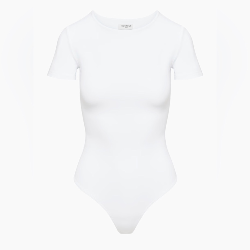 ARITZIA BABATON CONTOUR White Short Sleeve Bodysuit